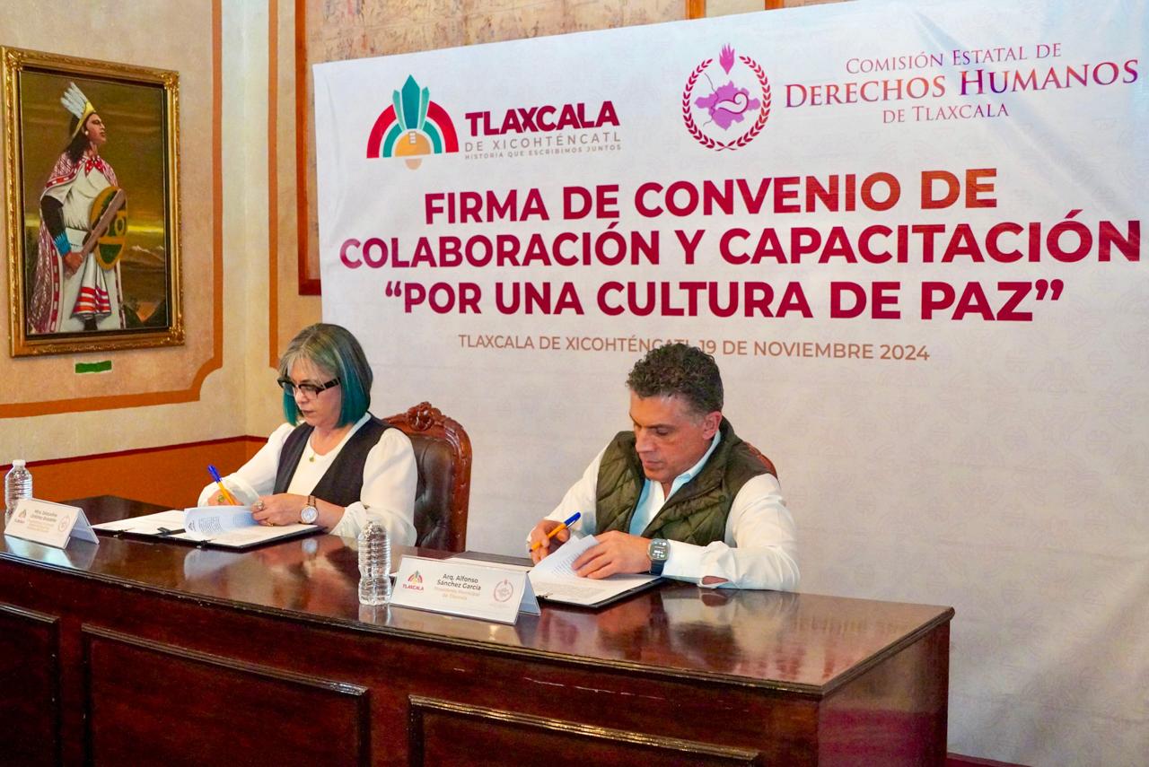 Tlaxcala reafirma su compromiso con los derechos humanos mediante la firma de convenio con la CEDH